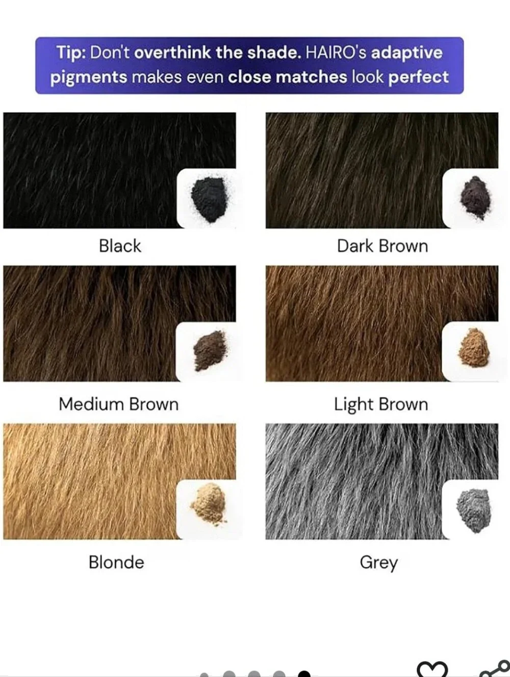 Hair Density Filler Hairline Powder for Instant Gray Coverage & Bald Spots Black
